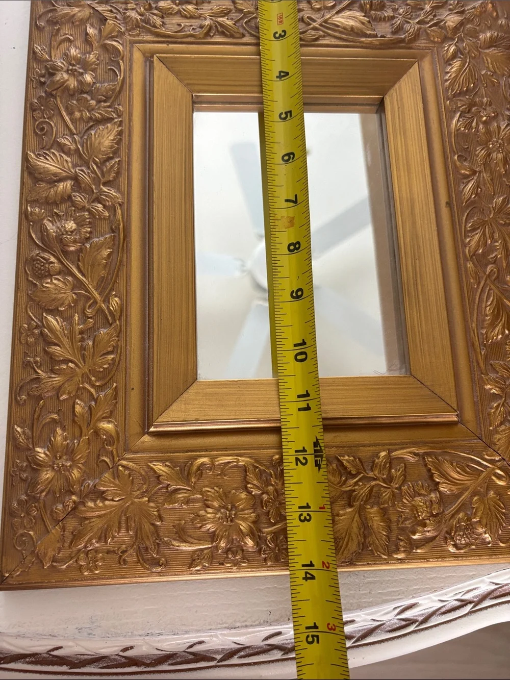 Ornate Gold Floral Wall Mirror Frame - Gold